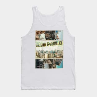 Greetings from Sao Paulo in Brazil Vintage style retro souvenir Tank Top